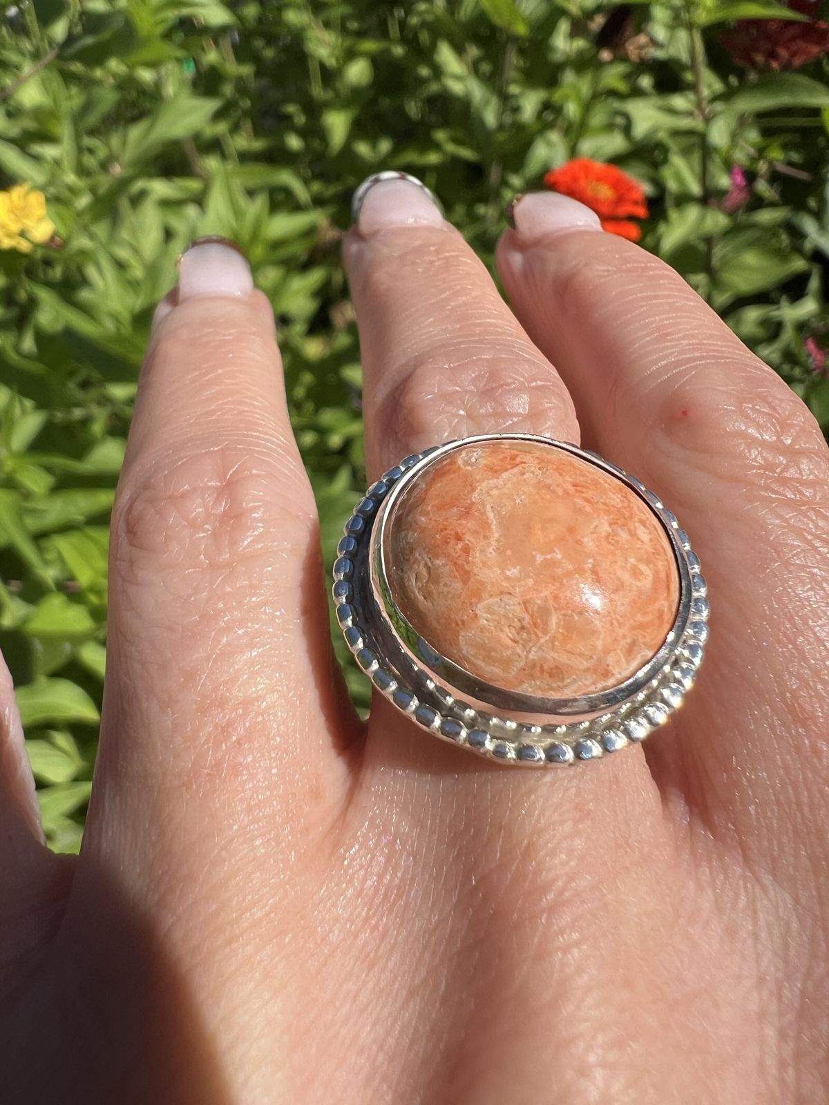 Orange Cabochon Ring